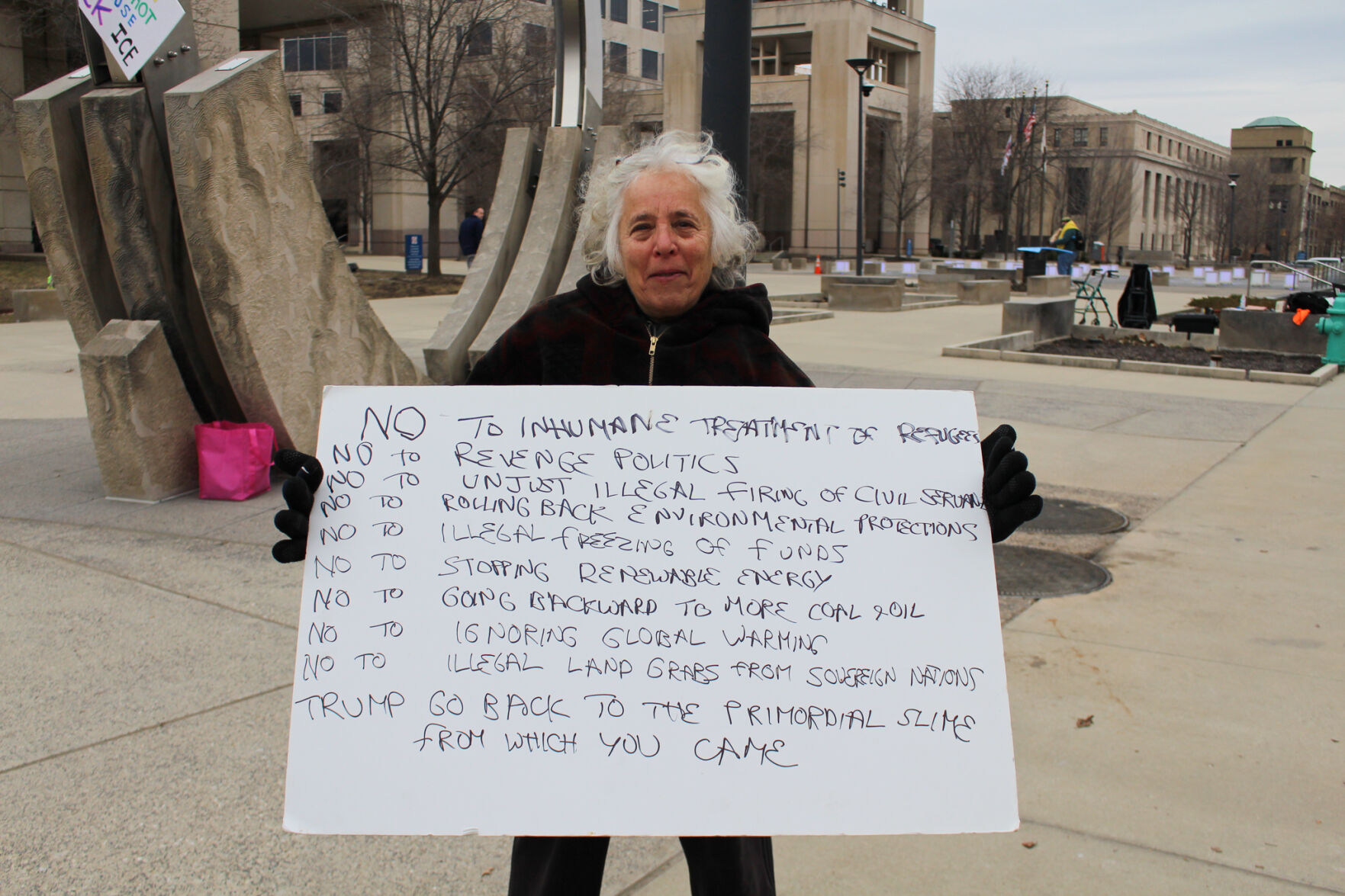 Hoosiers protest Trump, Musk and Project 2025 at the Statehouse Wednesday